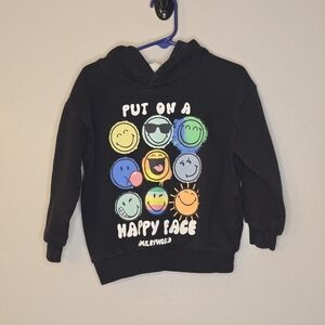 H & M Toddler Black Smiley World. Hoodie